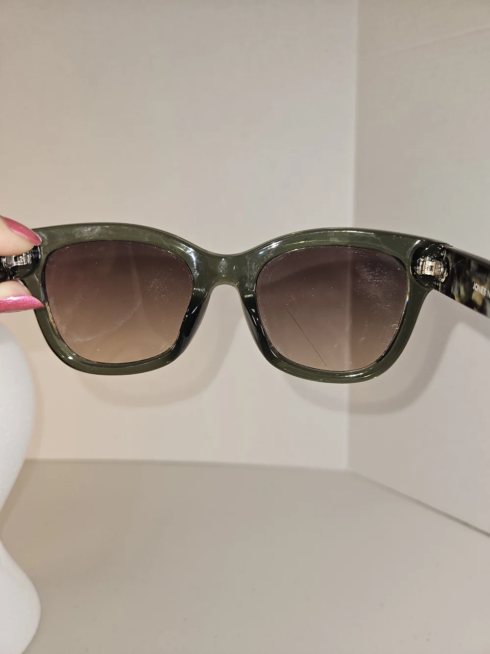 Jones New York Olive Green Oversized Women's Sunglasses